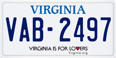 VA license plate VAB2497