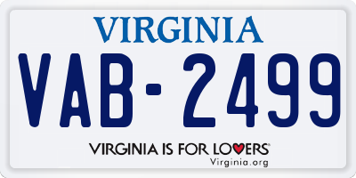 VA license plate VAB2499