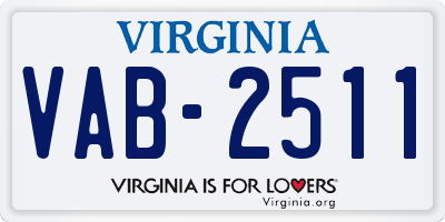 VA license plate VAB2511