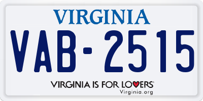 VA license plate VAB2515