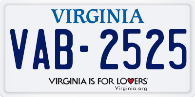 VA license plate VAB2525