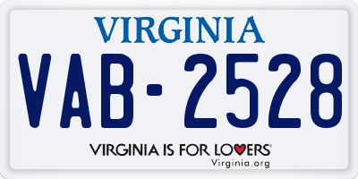 VA license plate VAB2528