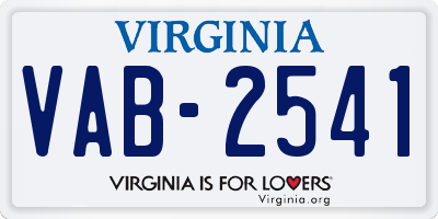 VA license plate VAB2541