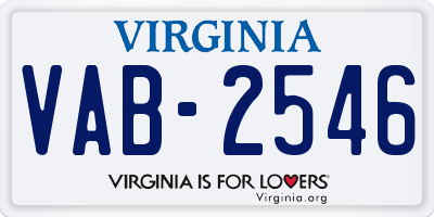 VA license plate VAB2546