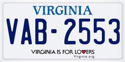 VA license plate VAB2553