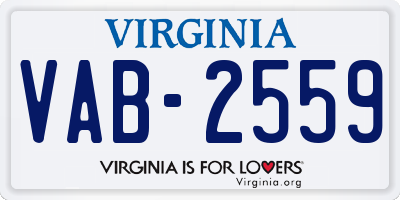 VA license plate VAB2559