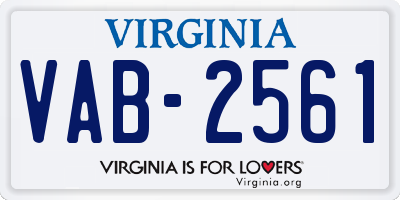 VA license plate VAB2561