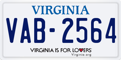 VA license plate VAB2564