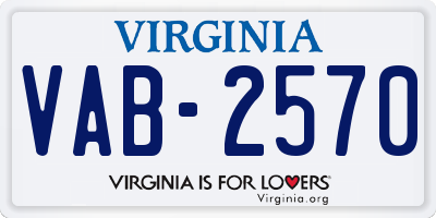 VA license plate VAB2570