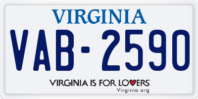 VA license plate VAB2590