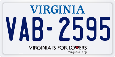 VA license plate VAB2595