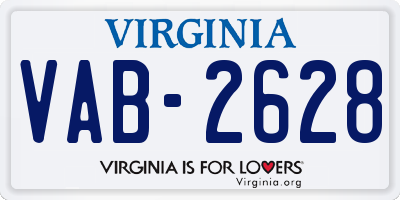 VA license plate VAB2628