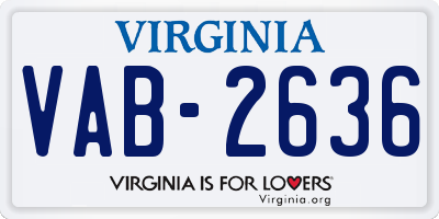 VA license plate VAB2636