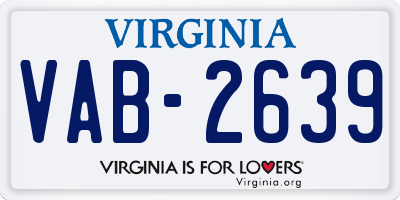 VA license plate VAB2639