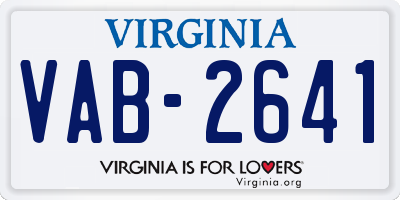 VA license plate VAB2641