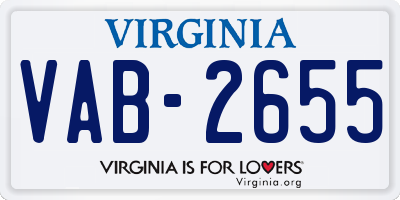 VA license plate VAB2655