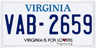 VA license plate VAB2659