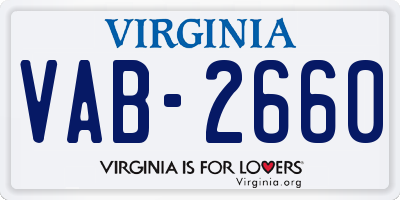 VA license plate VAB2660