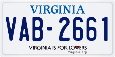 VA license plate VAB2661