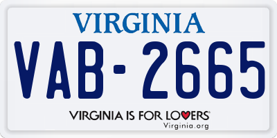 VA license plate VAB2665