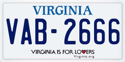 VA license plate VAB2666