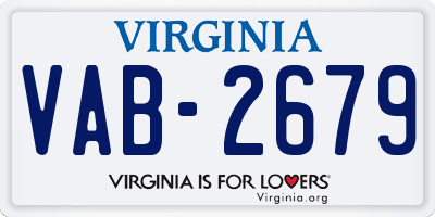 VA license plate VAB2679