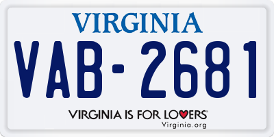 VA license plate VAB2681