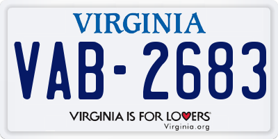 VA license plate VAB2683