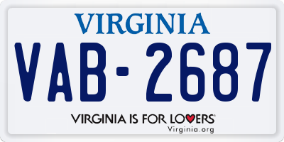 VA license plate VAB2687