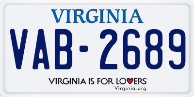 VA license plate VAB2689