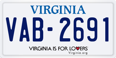 VA license plate VAB2691