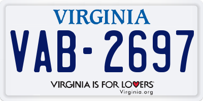 VA license plate VAB2697