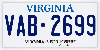 VA license plate VAB2699