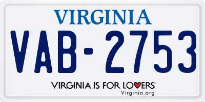 VA license plate VAB2753