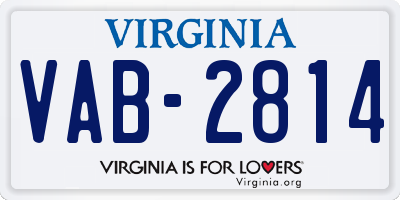 VA license plate VAB2814