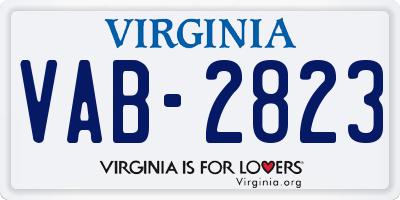 VA license plate VAB2823