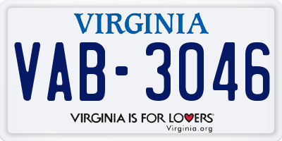 VA license plate VAB3046