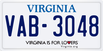 VA license plate VAB3048