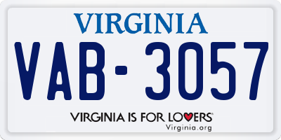 VA license plate VAB3057