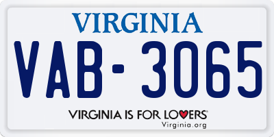 VA license plate VAB3065