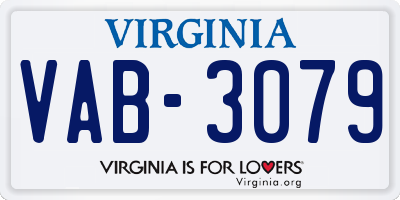 VA license plate VAB3079