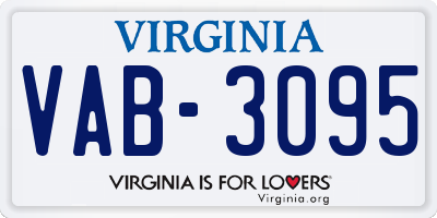 VA license plate VAB3095