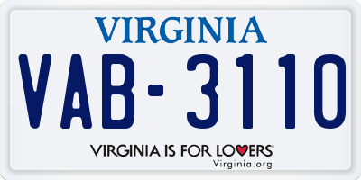 VA license plate VAB3110