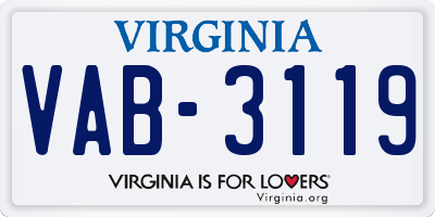 VA license plate VAB3119