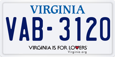 VA license plate VAB3120