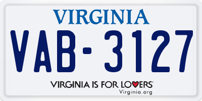 VA license plate VAB3127