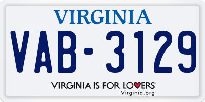 VA license plate VAB3129