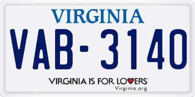 VA license plate VAB3140