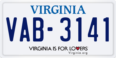 VA license plate VAB3141