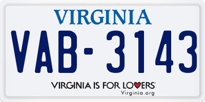 VA license plate VAB3143